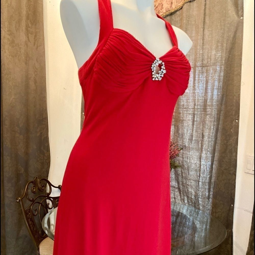 Calvin Klein cross back party red dress
